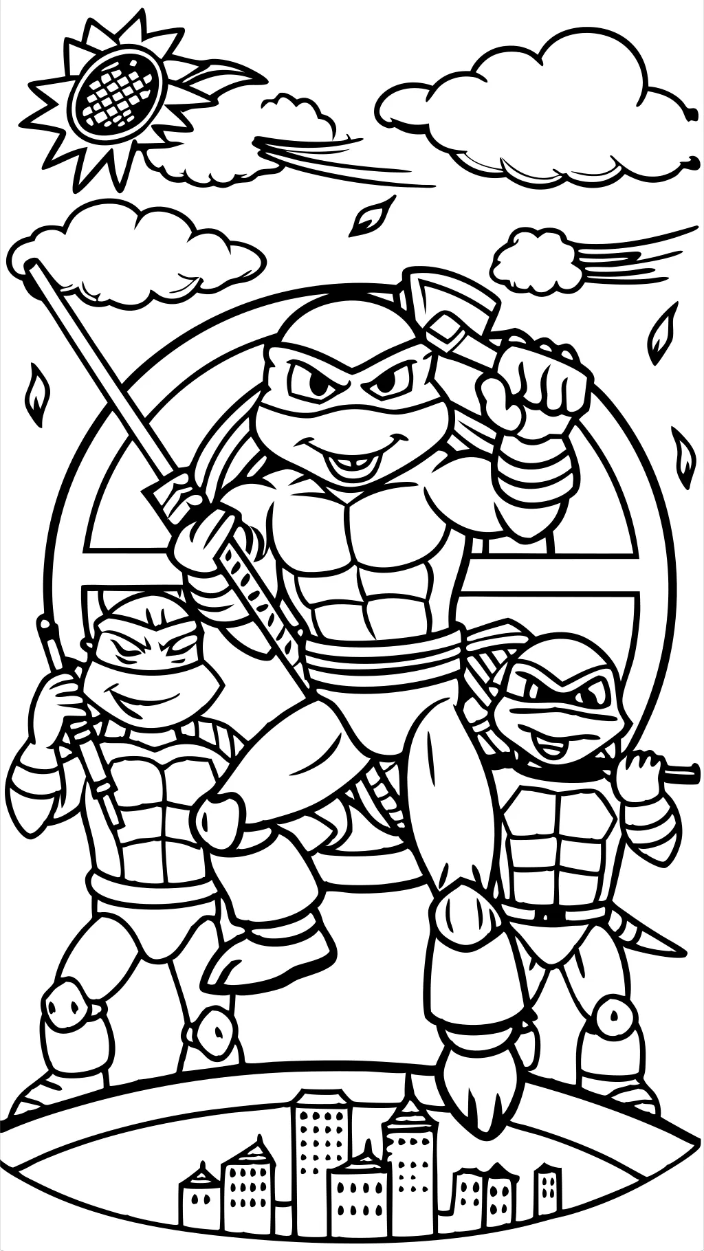 pages à colorier ninja tortues pdf